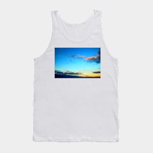 Yellow-blue sky with light clouds Tank Top